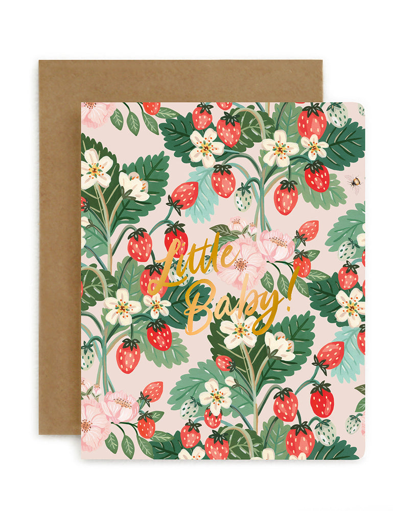 Little Baby - Strawberries Greeting Cards Bespoke Letterpress 