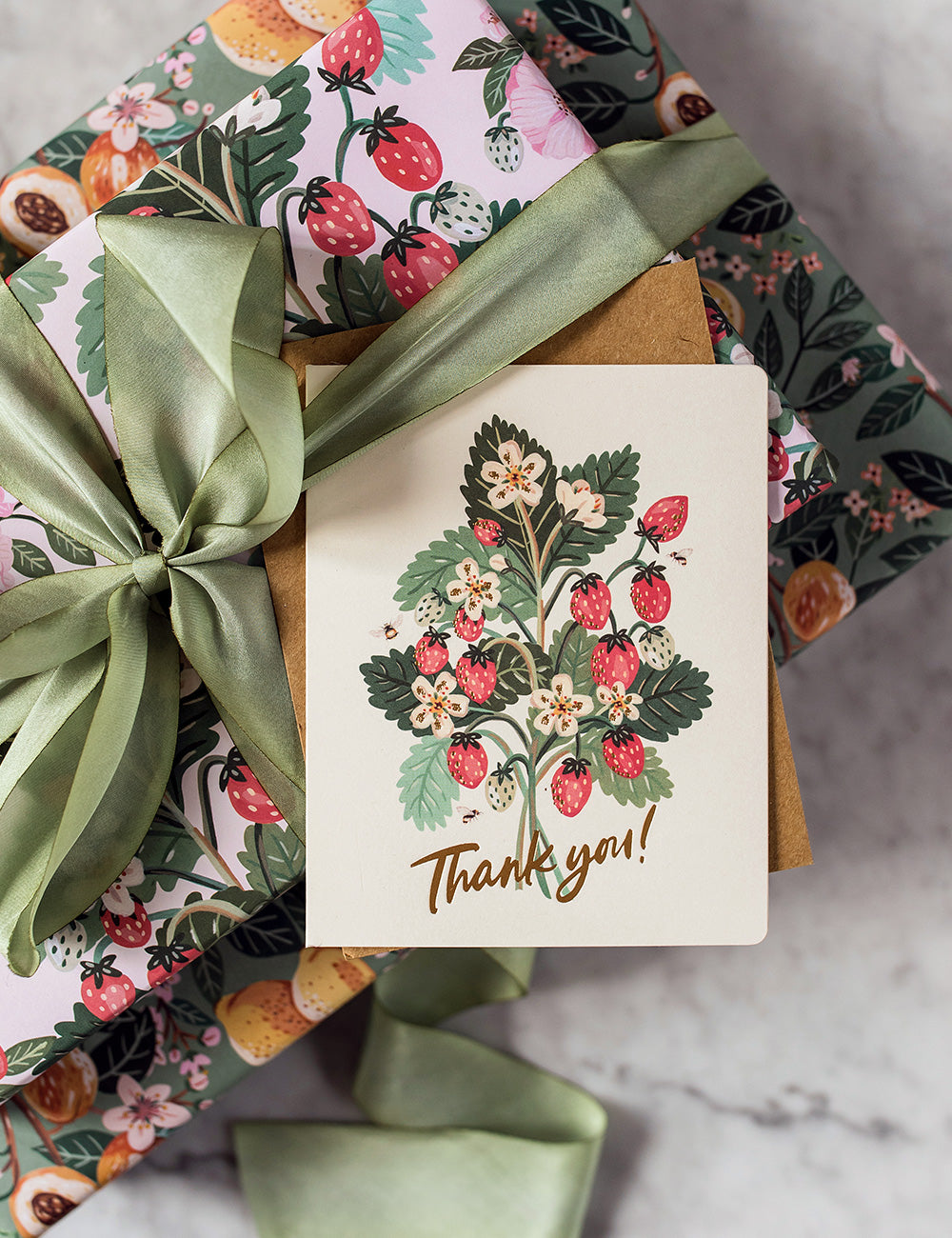 Thank You - Strawberries Greeting Card