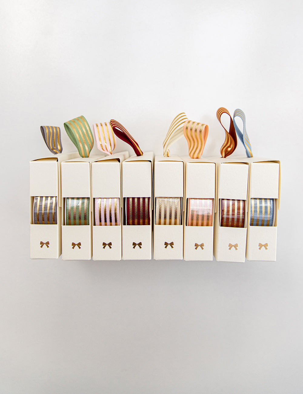 Blush Gold Foil Striped Ribbon - 10 metres