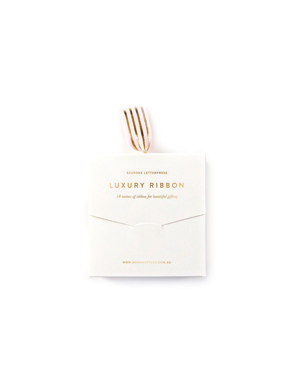 Blush Gold Foil Striped Ribbon - 10 metres