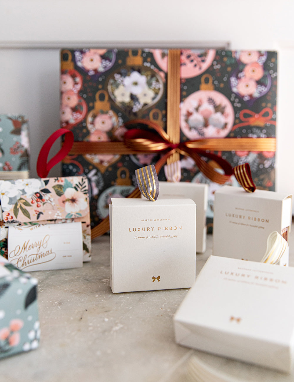 Smoke Gold Foil Striped Ribbon - 10 metres