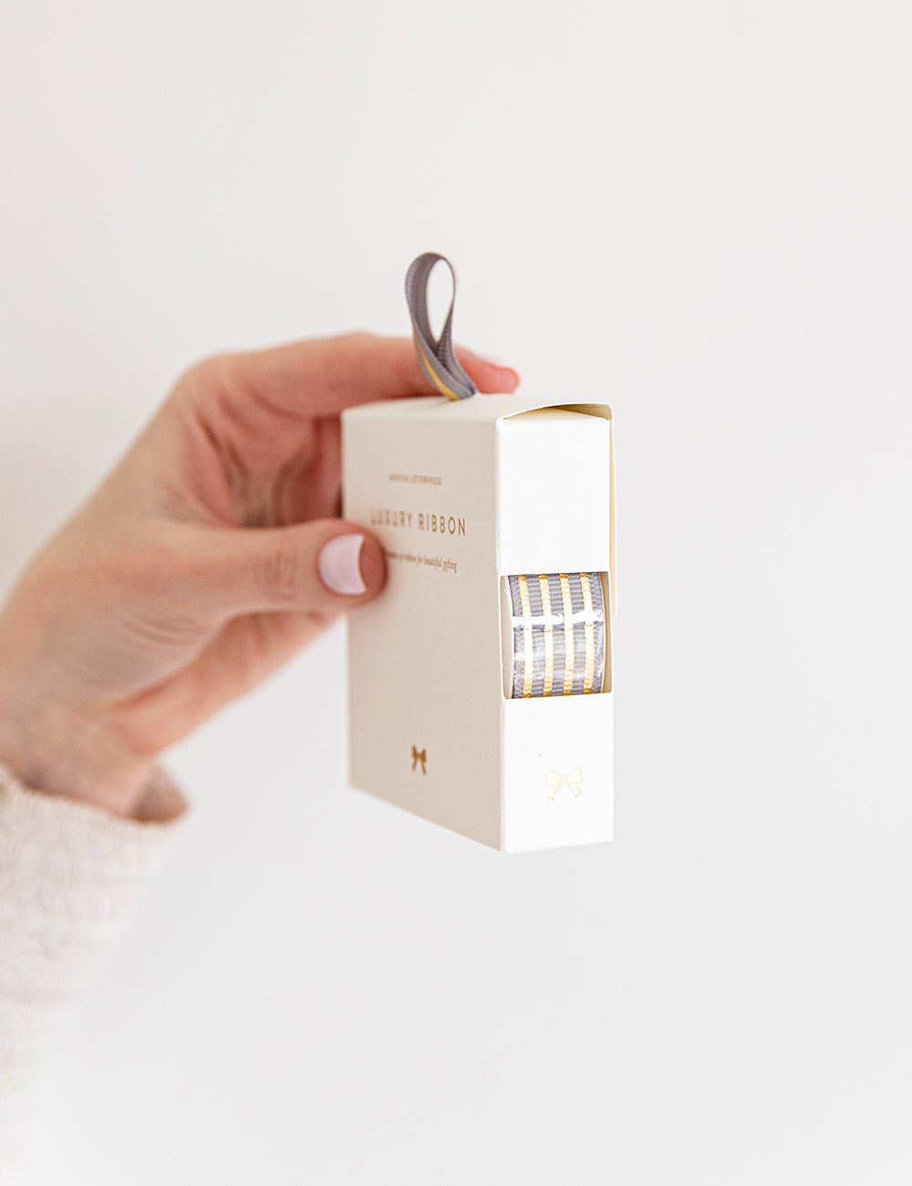 Smoke Gold Foil Striped Ribbon - 10 metres