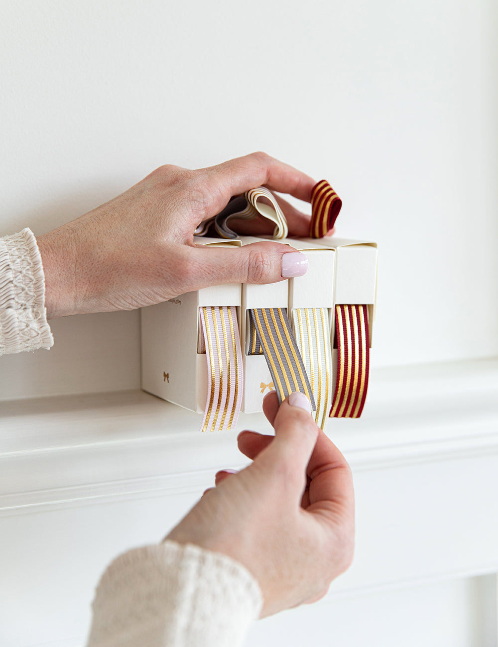 Smoke Gold Foil Striped Ribbon - 10 metres