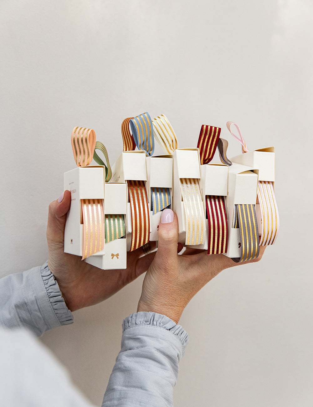 Smoke Gold Foil Striped Ribbon - 10 metres