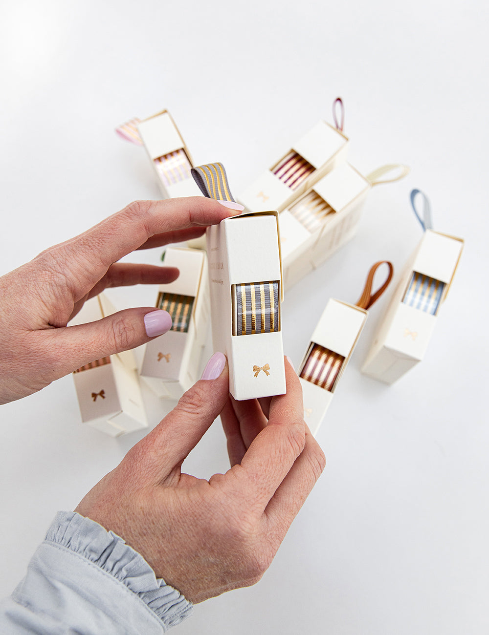 Smoke Gold Foil Striped Ribbon - 10 metres