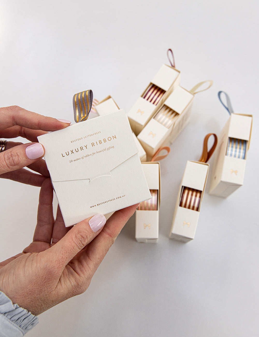 Smoke Gold Foil Striped Ribbon - 10 metres