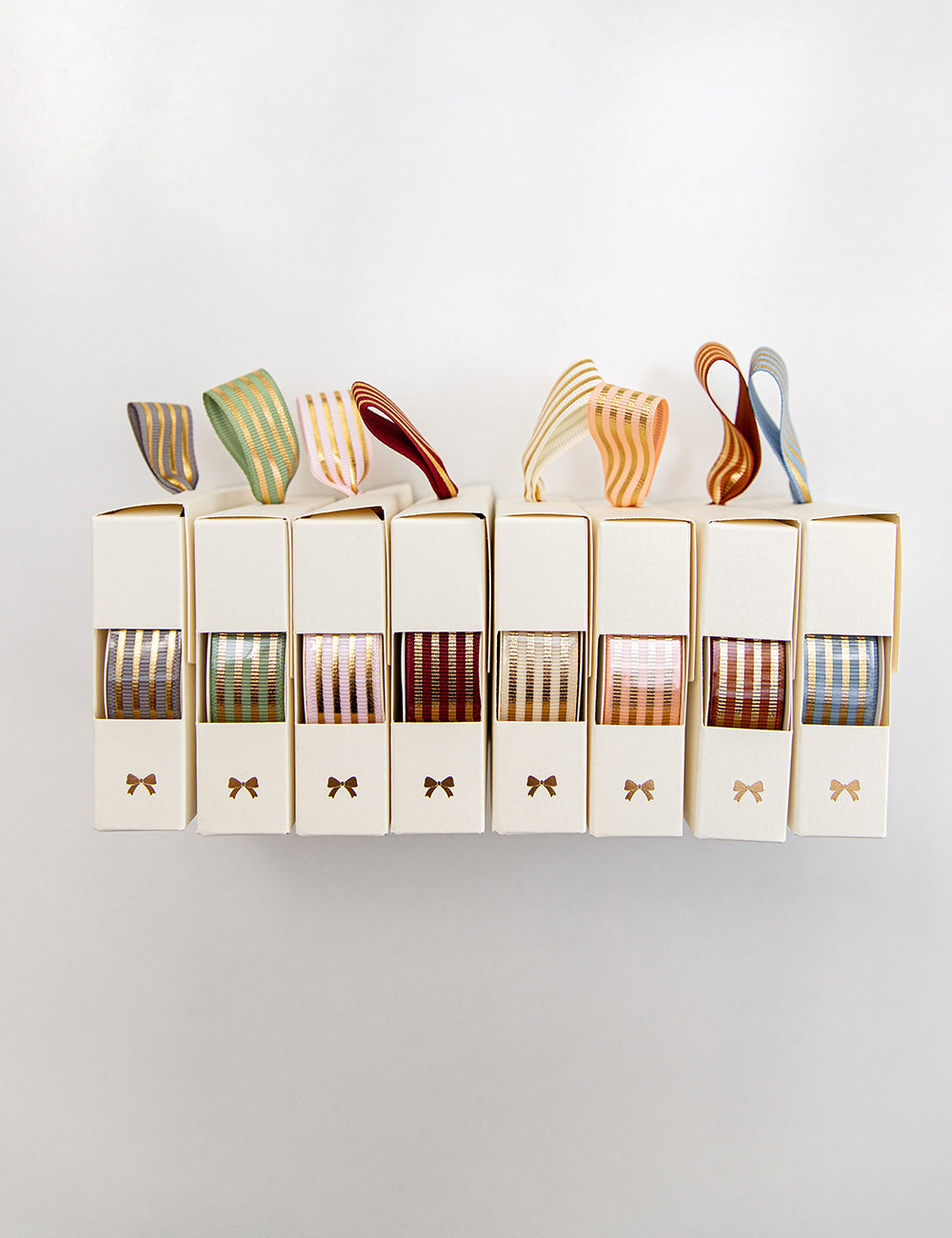 Smoke Gold Foil Striped Ribbon - 10 metres