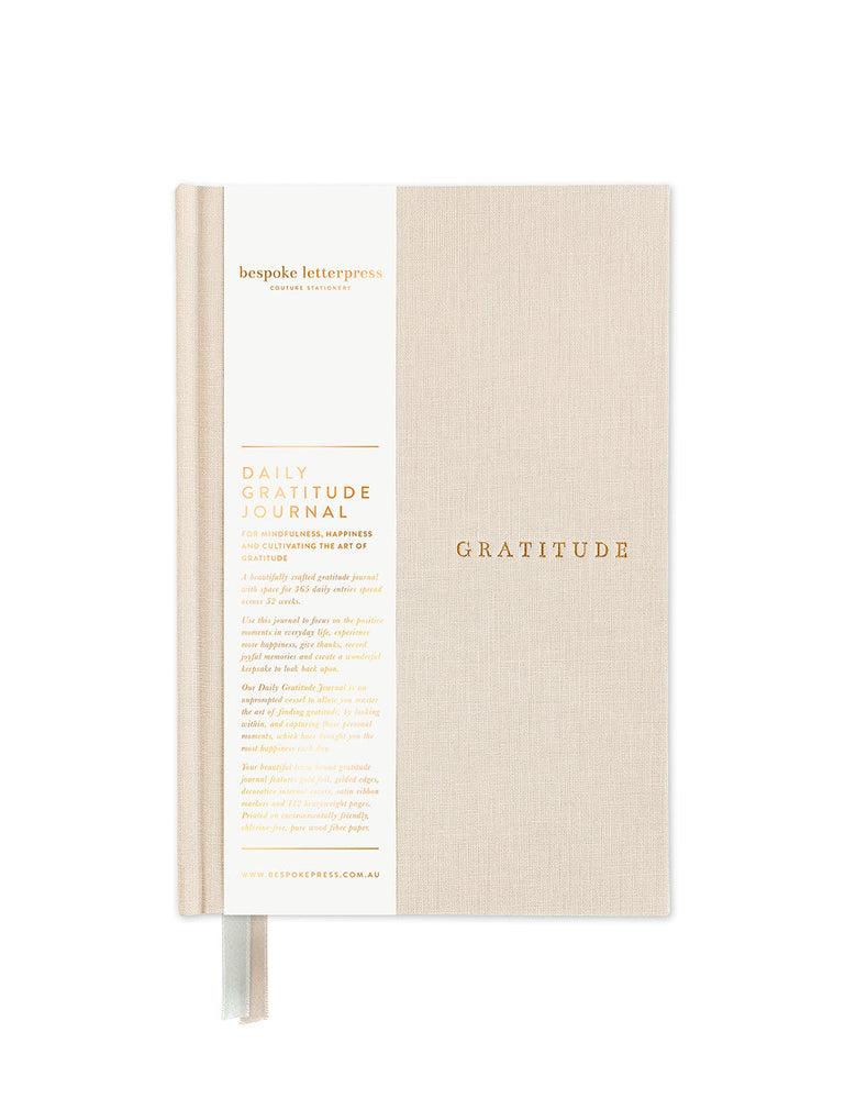 Gratitude Journal Oatmeal Journals Bespoke Letterpress 