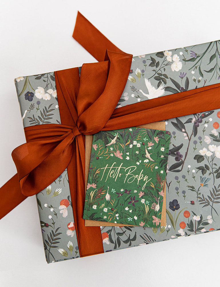 Hello Baby - Green Greeting Cards Bespoke Letterpress 