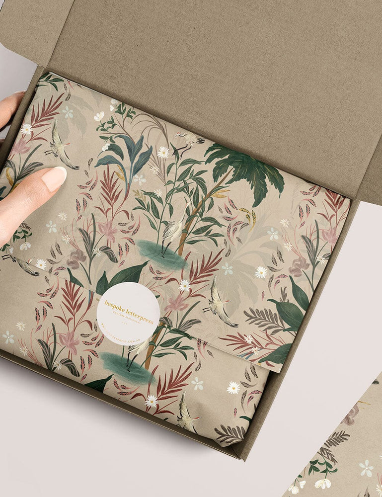 100pk Tissue Paper - Herons Gift Wrap Bespoke Letterpress 