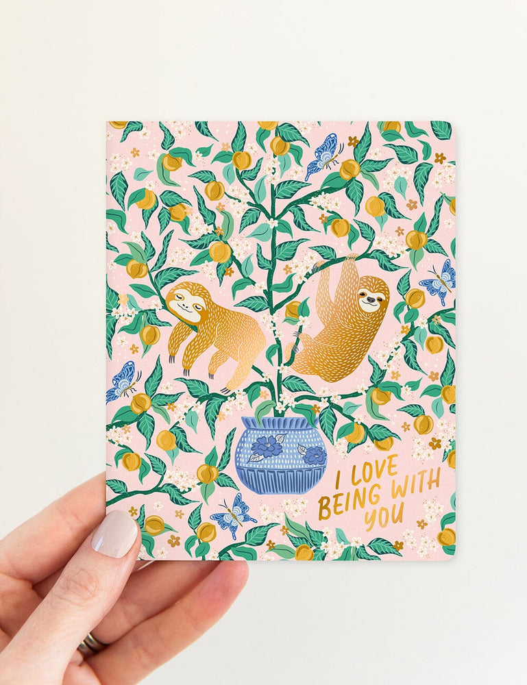 I Love Being With You (Sloth) Greeting Cards Bespoke Letterpress 