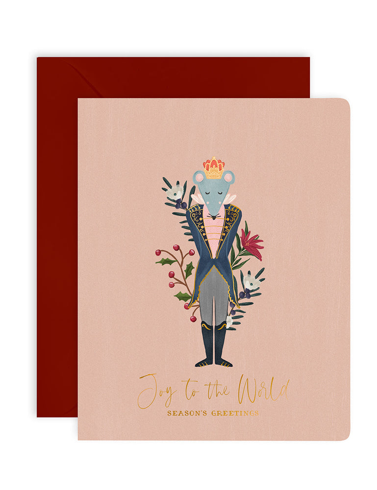 Joy to the world (Mouse) Greeting Cards Bespoke Letterpress 
