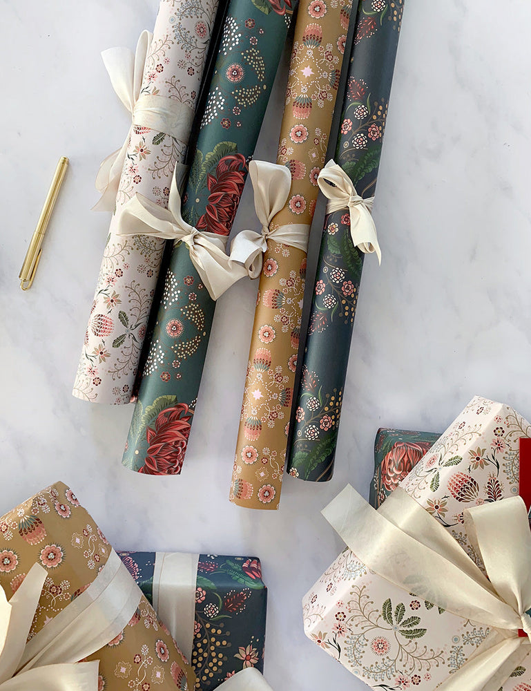 Kaleidoflora / Banksia 6pk Gift Wrap Bespoke Letterpress 