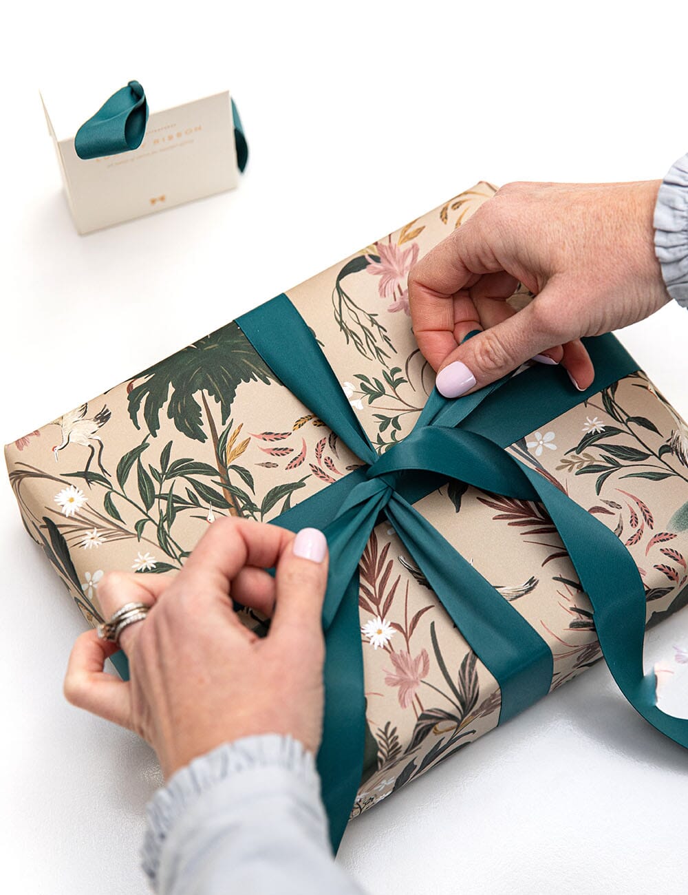 Teal Luxury Satin Ribbon - 10 metres Satin Ribbon Bespoke Letterpress 