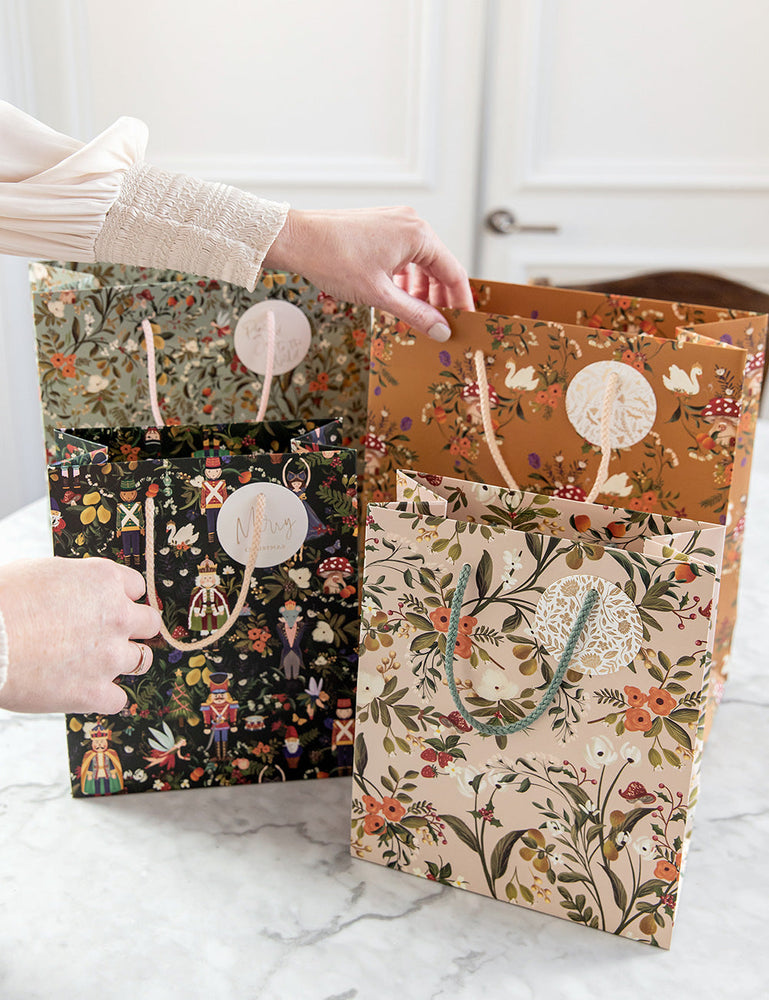 Large Gift Bag - Christmas Swan Queen Gift Bag Bespoke Letterpress 