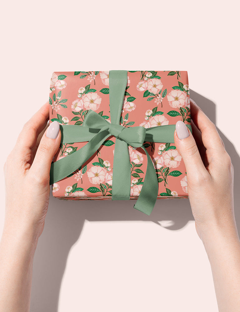 Lemons / Camellias 6pk Gift Wrap Bespoke Letterpress 