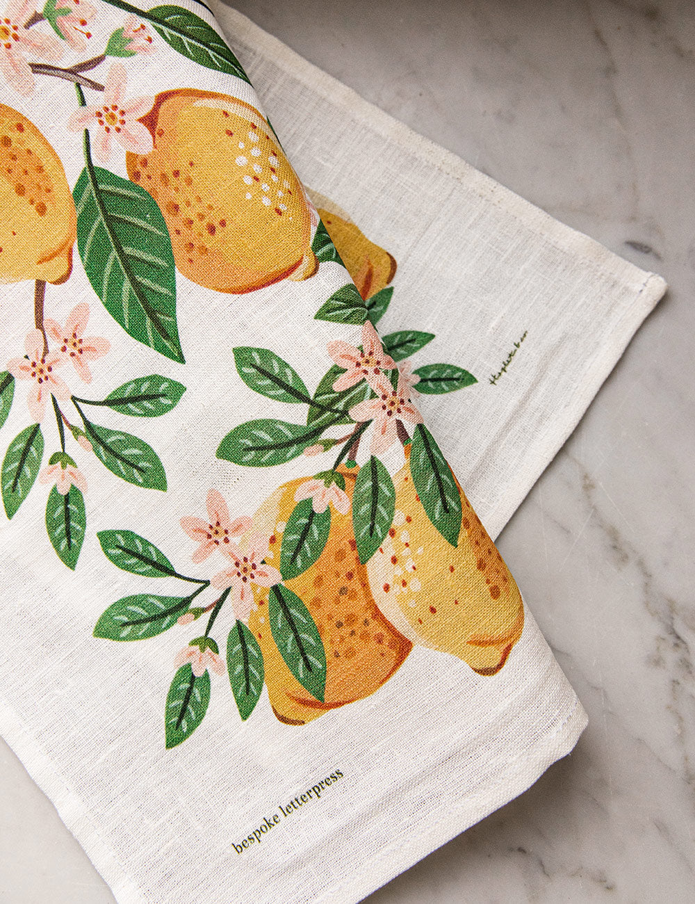 Lemons 100% Linen Tea Towel