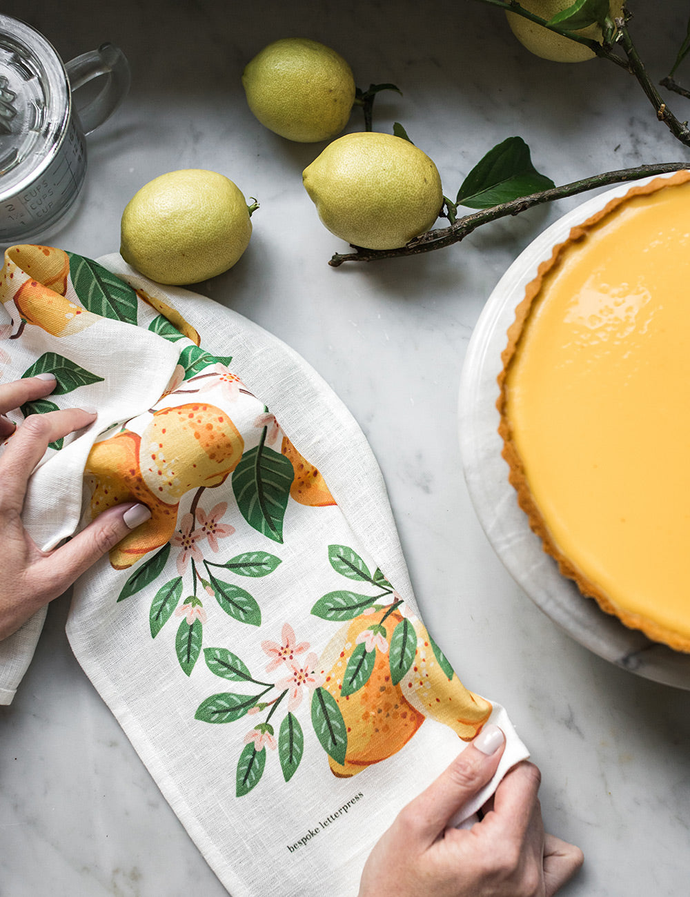 Lemons 100% Linen Tea Towel