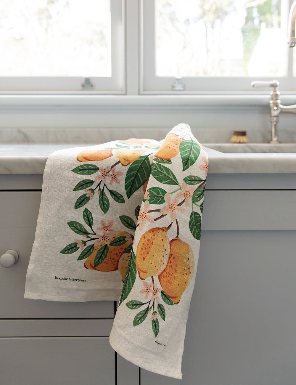 Lemons 100% Linen Tea Towel
