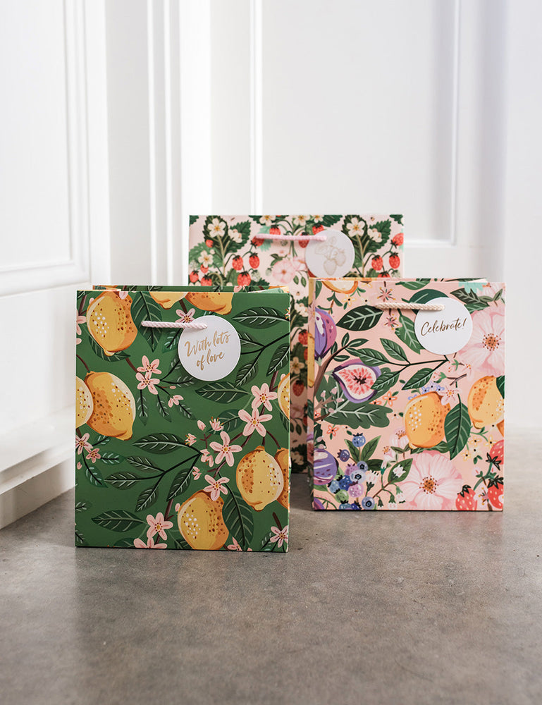 Medium Gift Bag - Lemons Gift Bag Bespoke Letterpress 