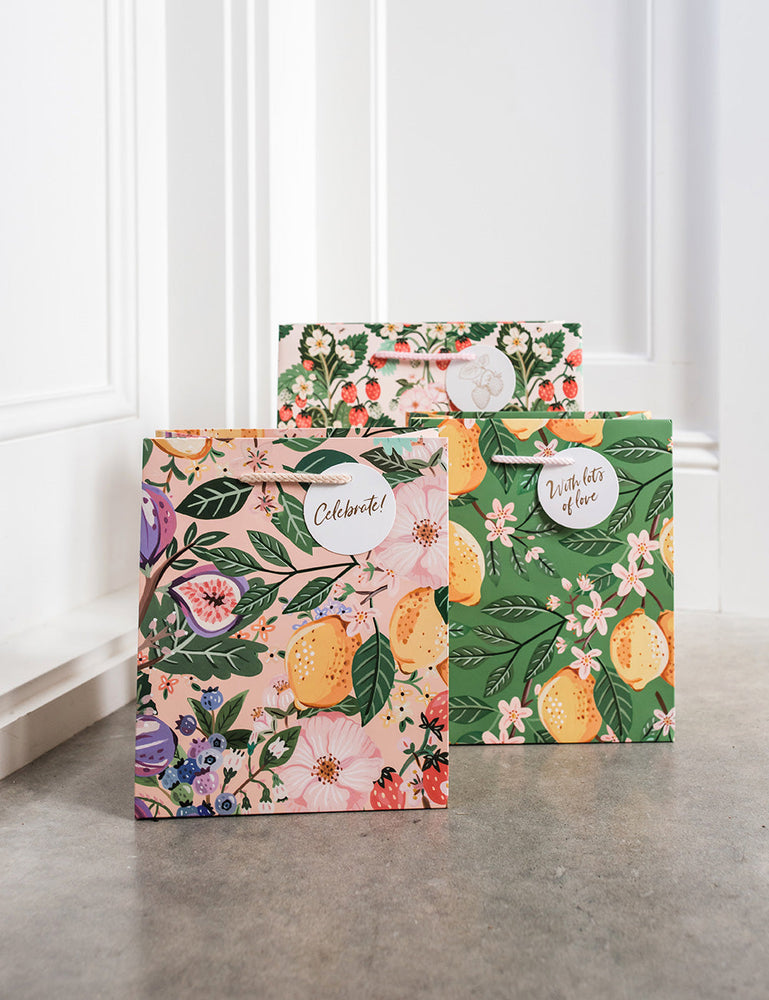 Medium Gift Bag - Summer Fruits Gift Bag Bespoke Letterpress 