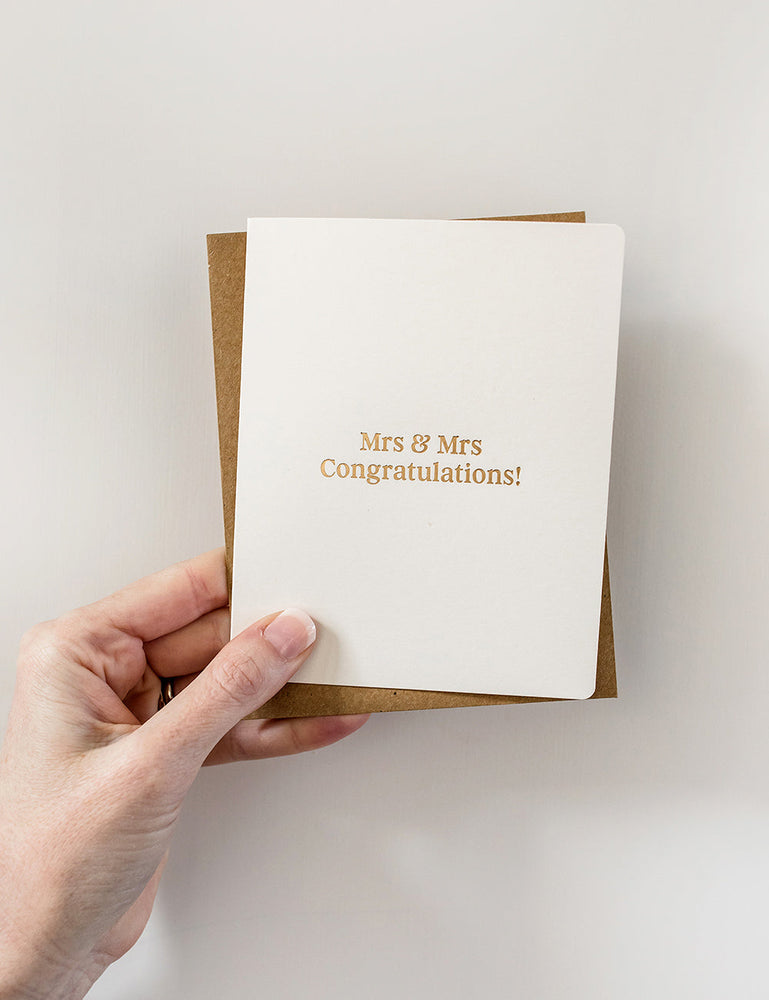 Mrs & Mrs Congratulations Greeting Cards Bespoke Letterpress 
