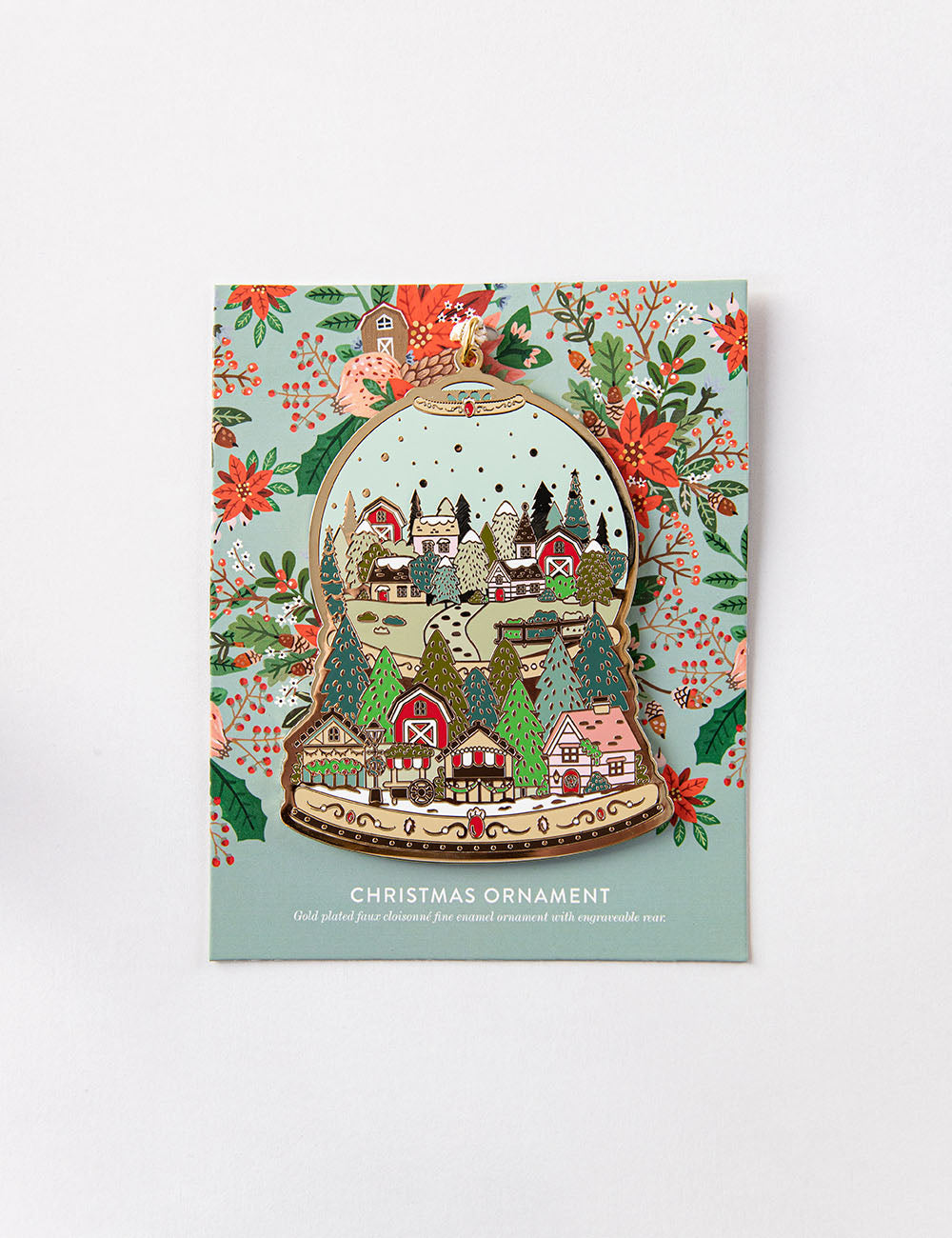 Fine Enamel Christmas Ornament - Snow Globe