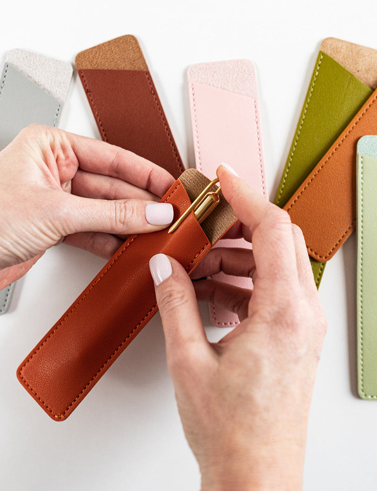 Orange Pen Pouch Bespoke Letterpress 