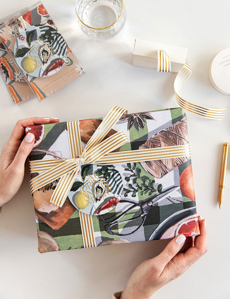 Oranges / Cheese & Crackers 6pk Gift Wrap Gift Wrap Bespoke Letterpress 