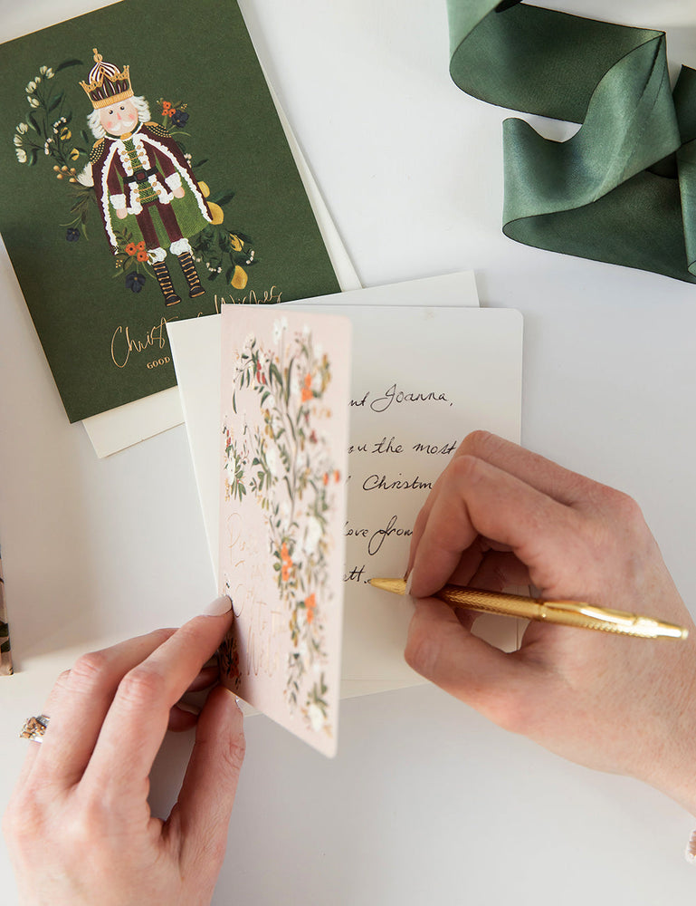 10 Pack Greeting Card Boxset - Blush Christmas Greeting Cards Boxset Bespoke Letterpress 