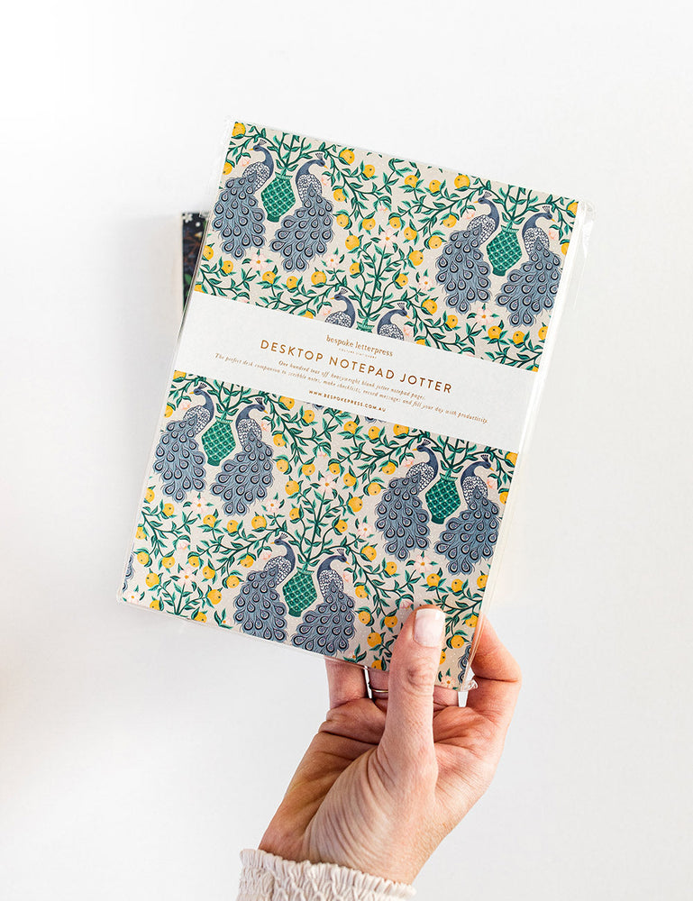 Peacock Notepad Jotter Bespoke Letterpress 