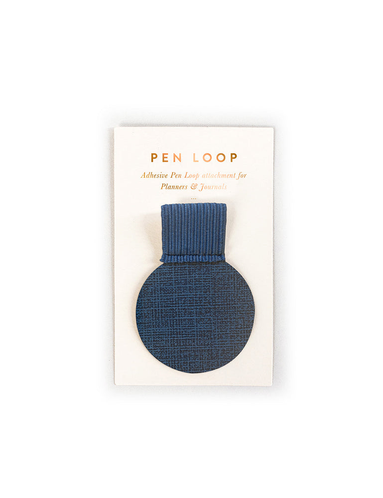 Adhesive Pen Holder Loop - blue Planners Bespoke Letterpress 