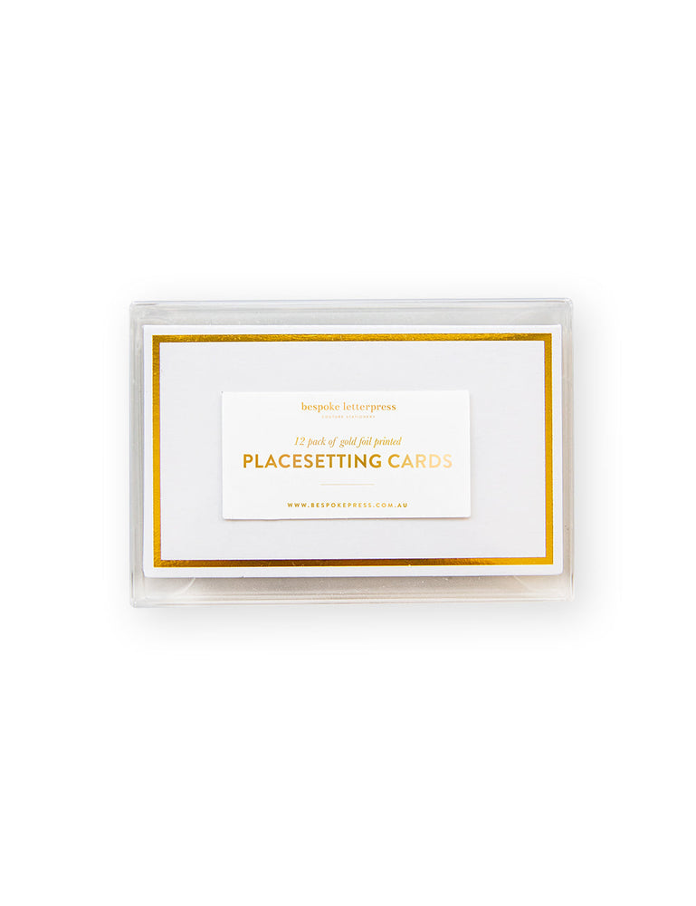 Gold Foil Place Cards - 12 Pack Place Cards Bespoke Letterpress 