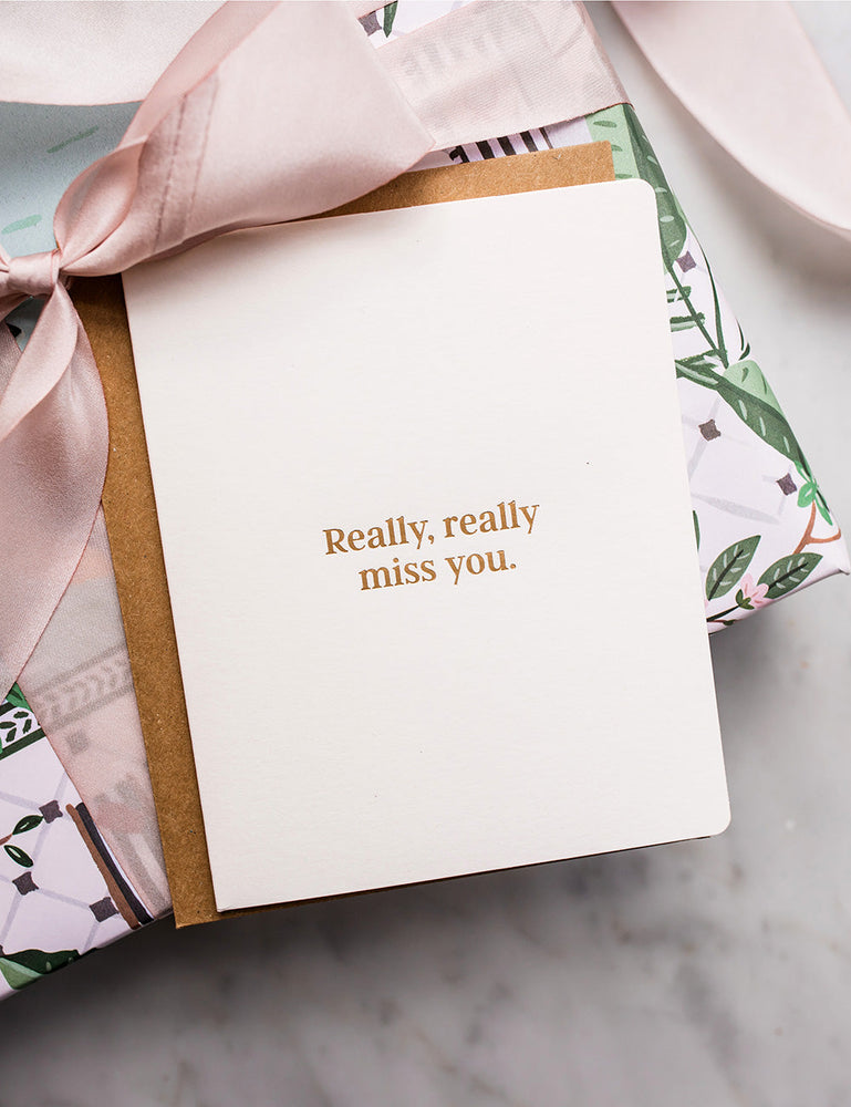 Really, really miss you Greeting Cards Bespoke Letterpress 