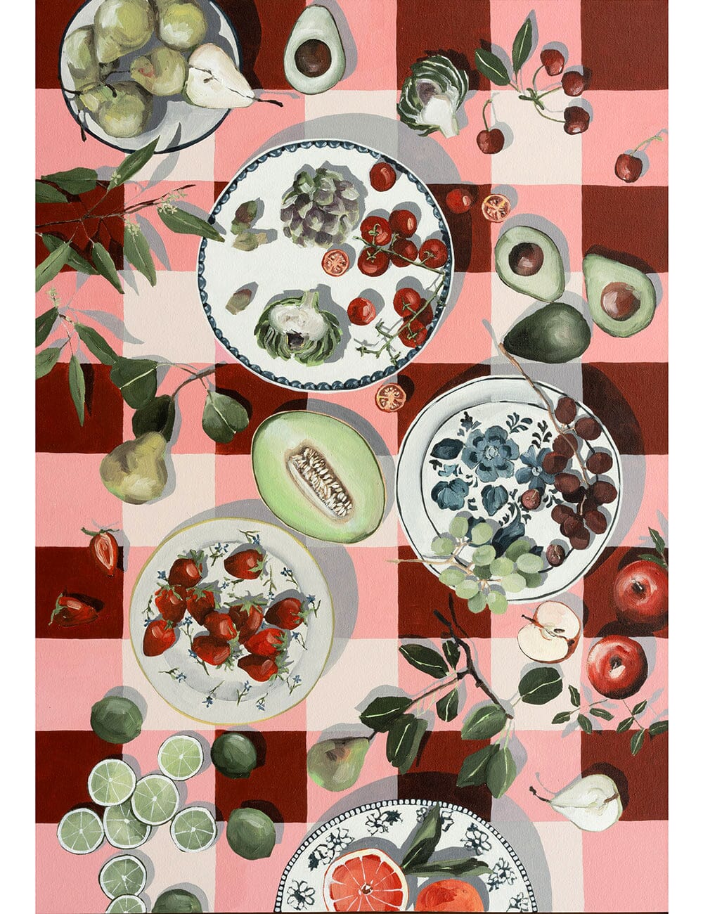 Red Gingham Original Whitney Spicer Artwork 70 x 100cm