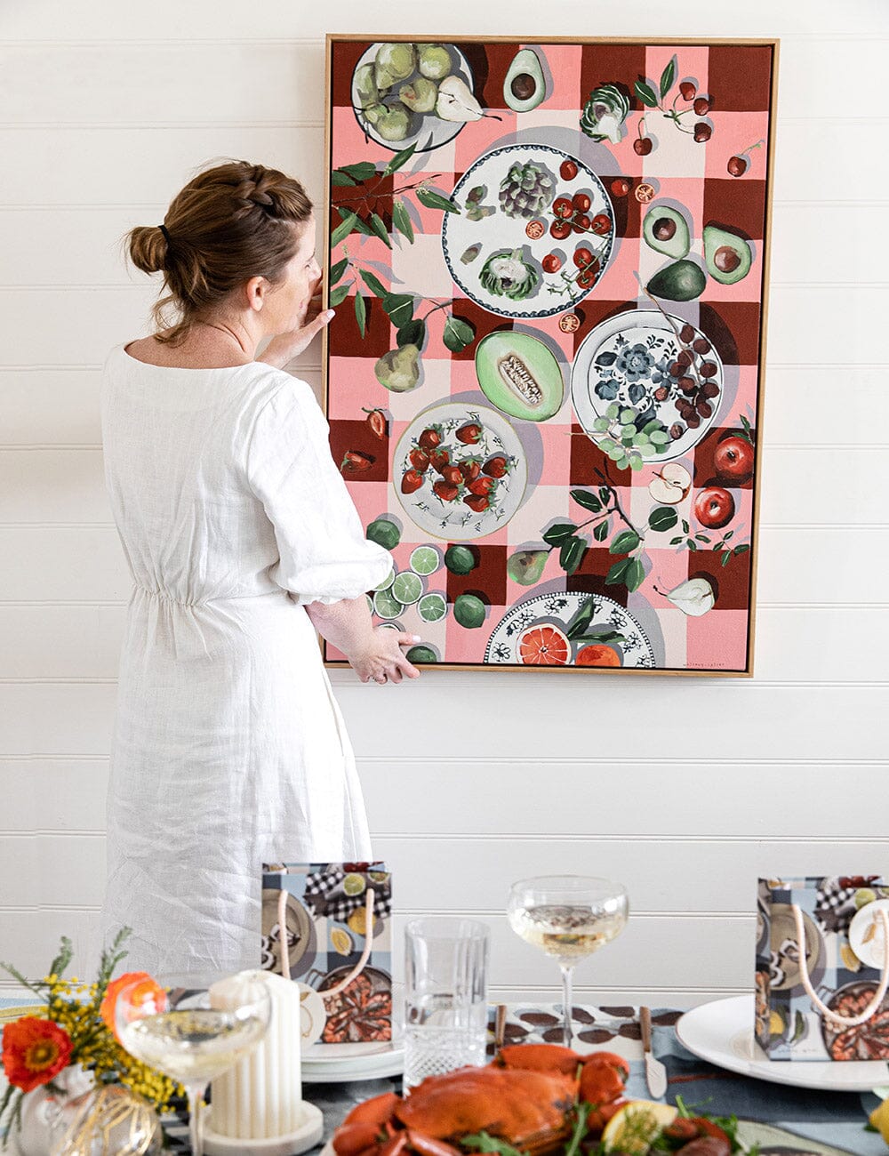 Red Gingham Original Whitney Spicer Artwork 70 x 100cm