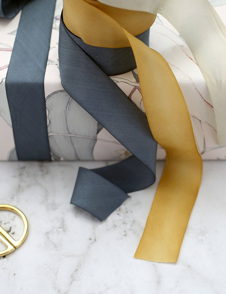 Gold Silk Ribbon - 3 metres Silk Ribbon Bespoke Letterpress 