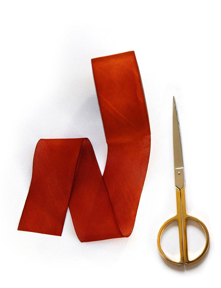 Copper Silk Ribbon - 3 metres Silk Ribbon Bespoke Letterpress 
