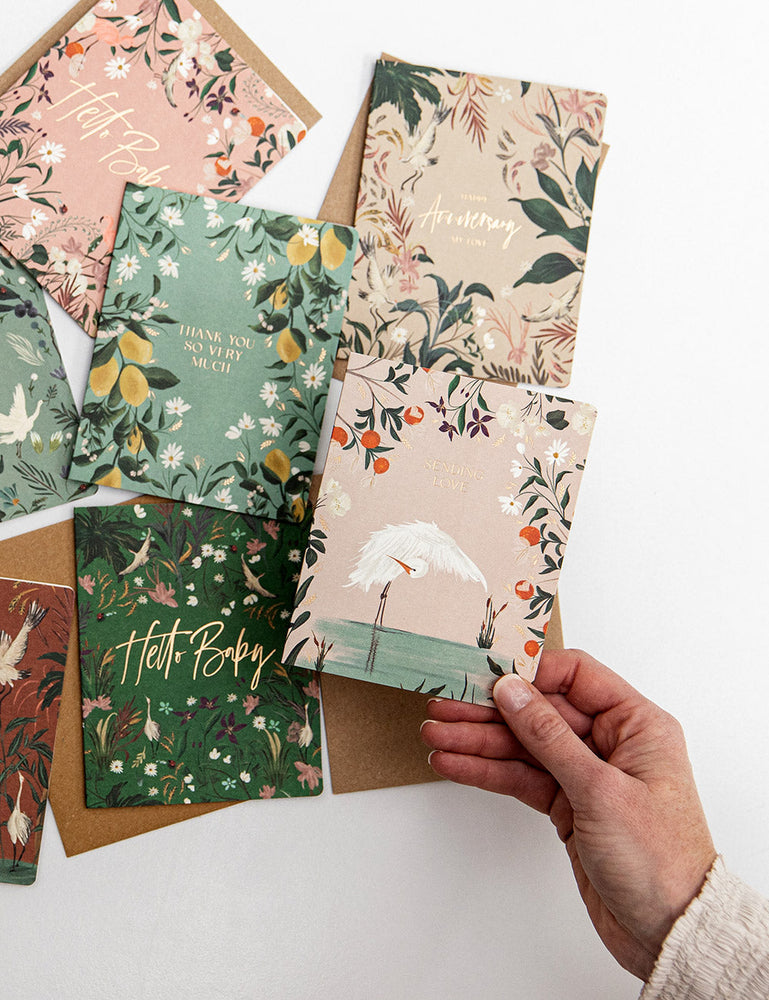 Sending Love Greeting Cards Bespoke Letterpress 