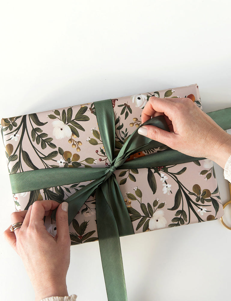 Olive Silk Ribbon - 3 metres Silk Ribbon Bespoke Letterpress 