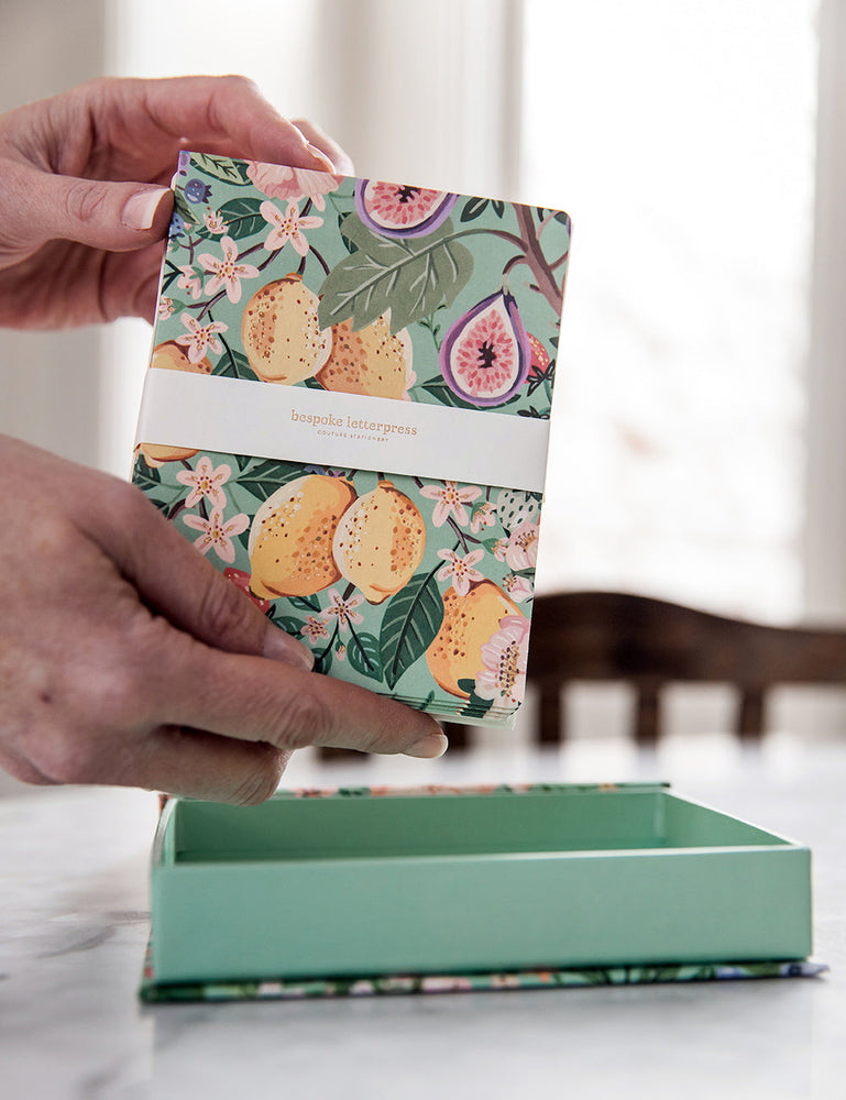 10 pack Greeting Card Boxset - Summer Fruits Greeting Cards Boxset Bespoke Letterpress 