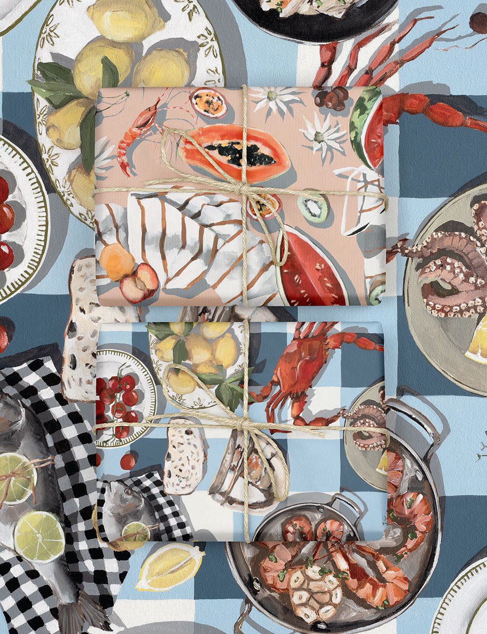 Summer Picnic / Crab & Squid 6pk Gift Wrap