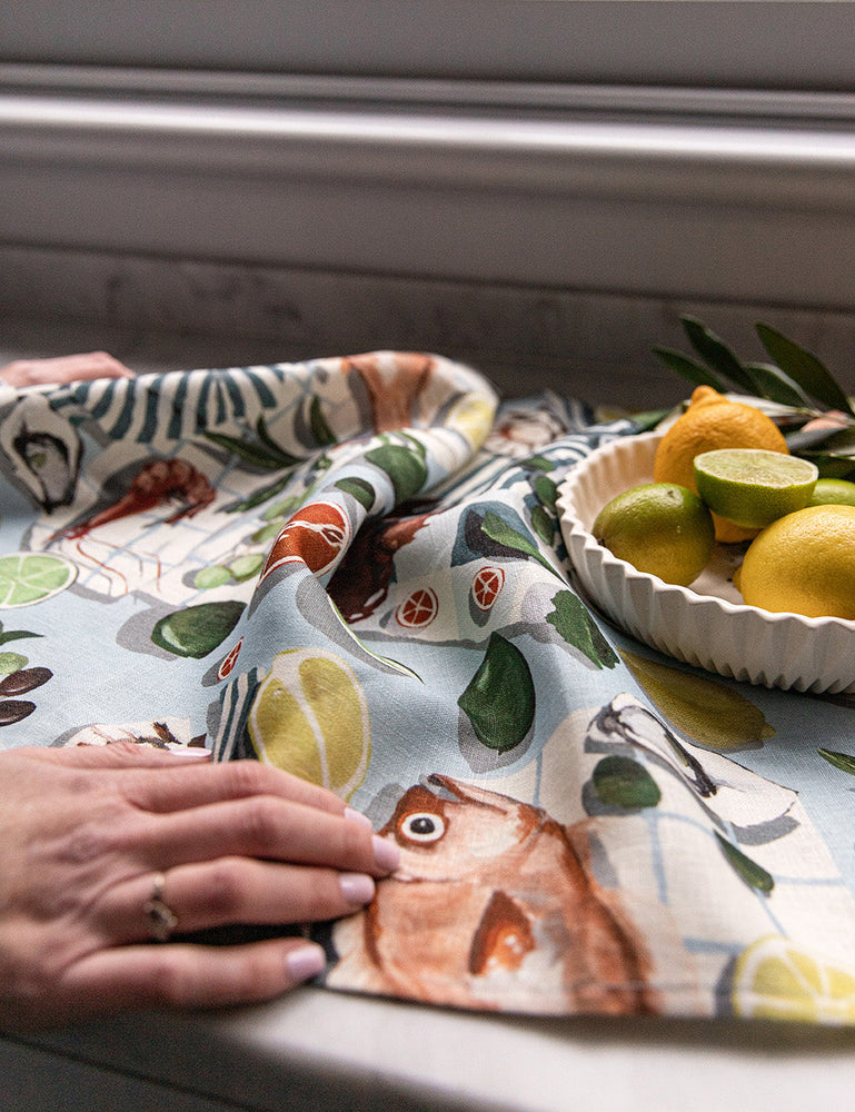 Fish & Citrus Tea Towel Tea Towel Bespoke Letterpress 