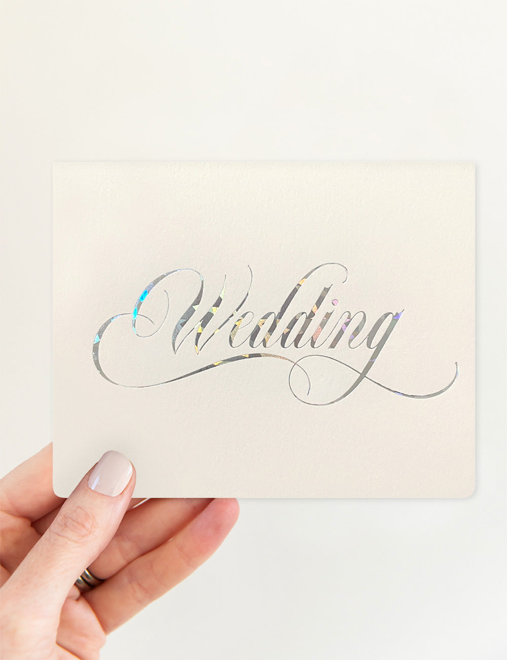 Wedding Silver Holographic Greeting Card