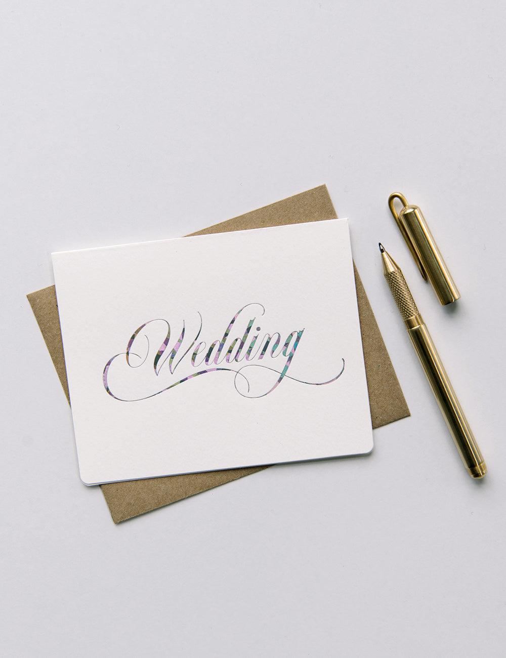 Wedding Silver Holographic Greeting Card