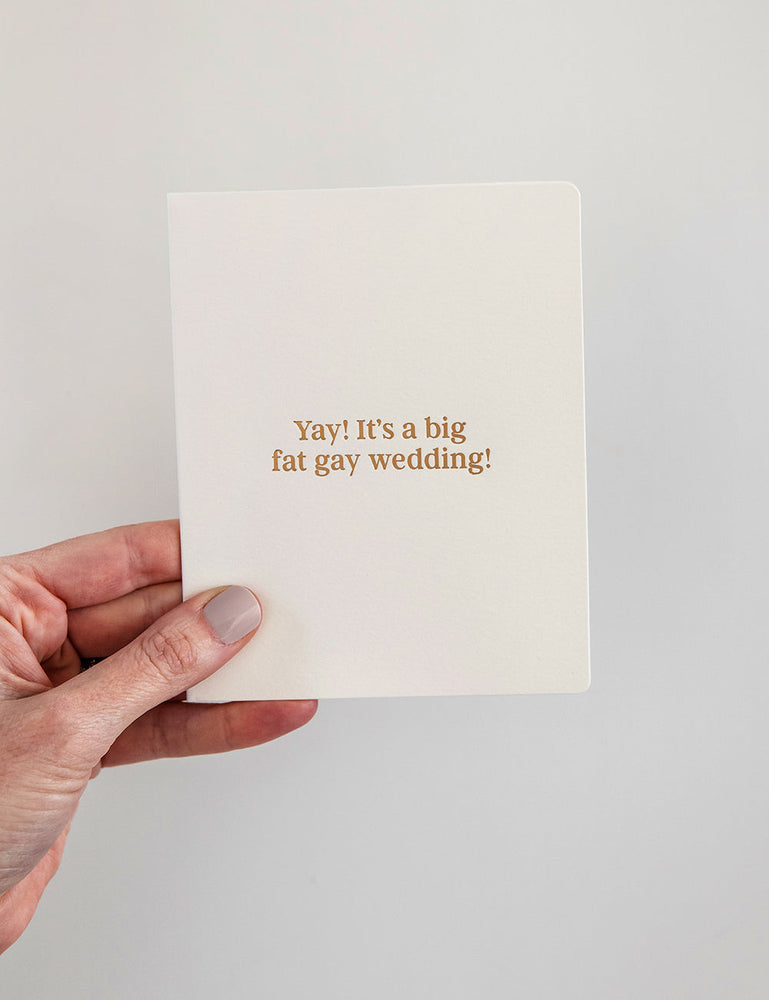 Yay! It's a big fat gay wedding! Greeting Cards Bespoke Letterpress 
