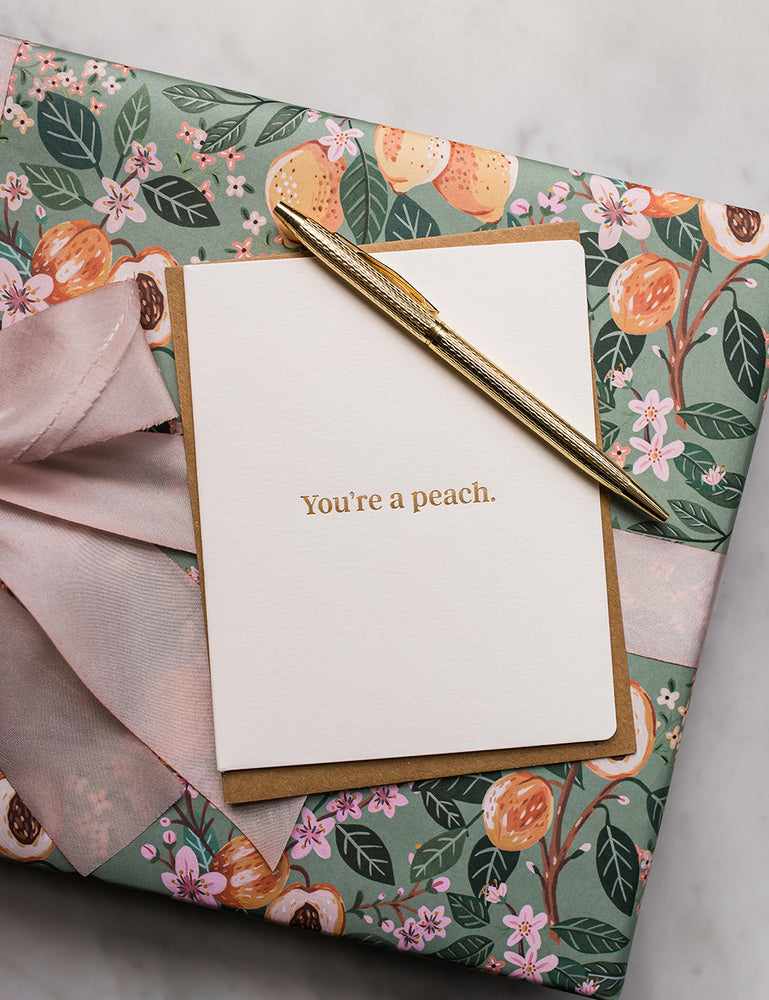 You're a Peach Greeting Cards Bespoke Letterpress 