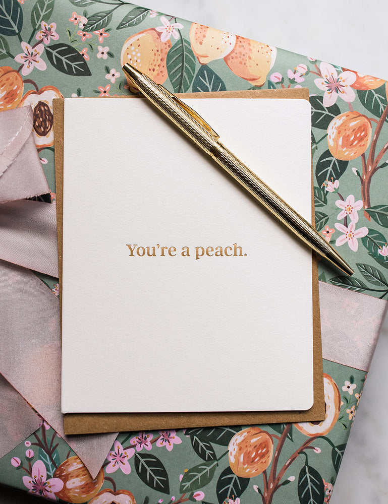 You're a Peach Greeting Cards Bespoke Letterpress 