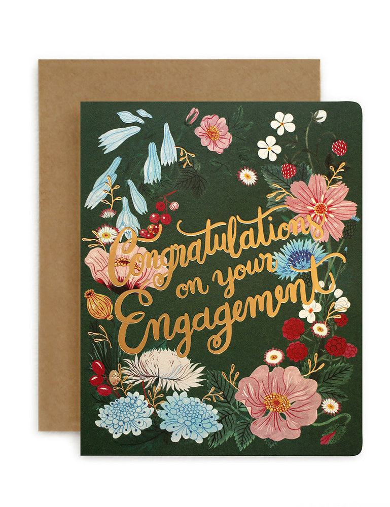 Folk ‘Congratulations on your Engagement’ Greeting Cards Bespoke Letterpress 