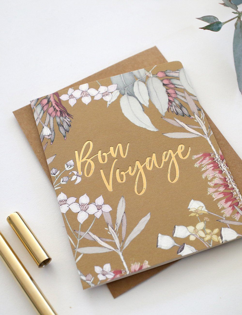 Native 'Bon Voyage' Greeting Cards Bespoke Letterpress 
